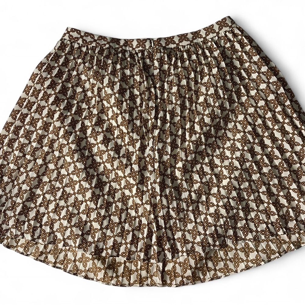 J. Crew Brown and Cream Patterned Skirt